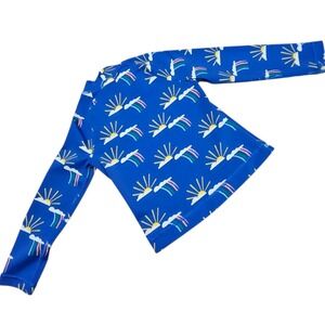 Hanna Andersson Rash Guard Swim Shirt Sun Rainbow Zip Front Kids‎ Size 4